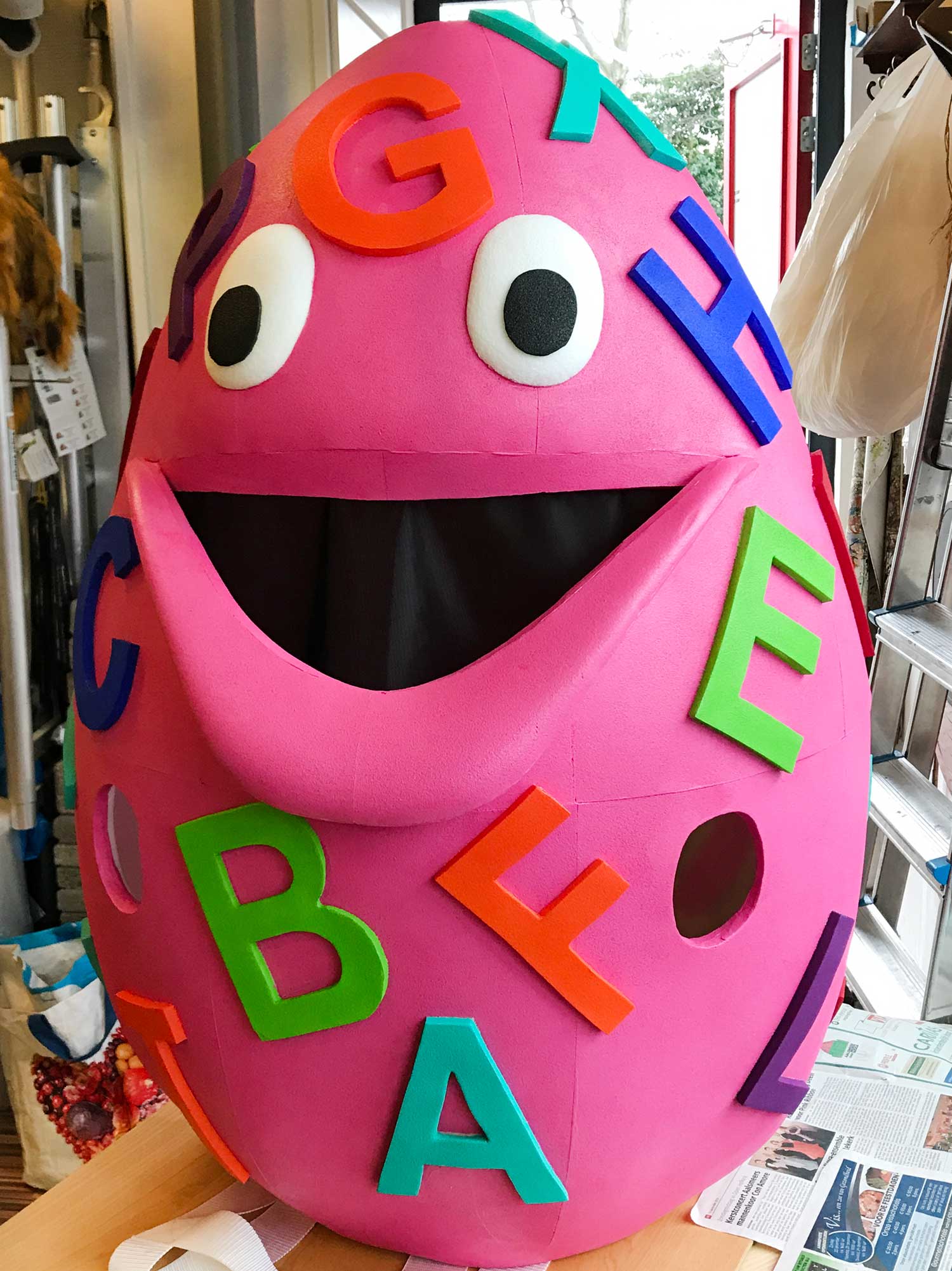 Alphabet Egg custom kids theater costume maker Tentacle Studio