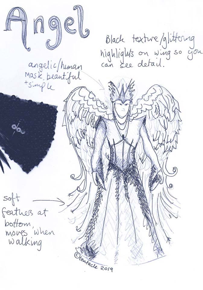 black angel engel -kostuum-costume-masked singer designer ontwerper Tentacle Studio