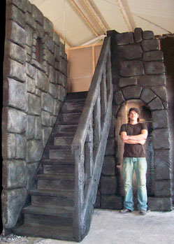castle staitcase scenery prop decoration mediaeval theme stairway
