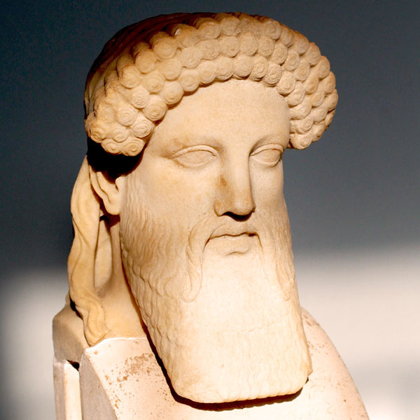 Delos museum 2019 ancient greek stone head with beard