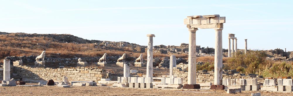 Delos lions temple ruins photo by Mike Petty