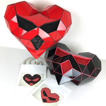 custom made dj mask diamond heart maskmaker Tentacle Studio