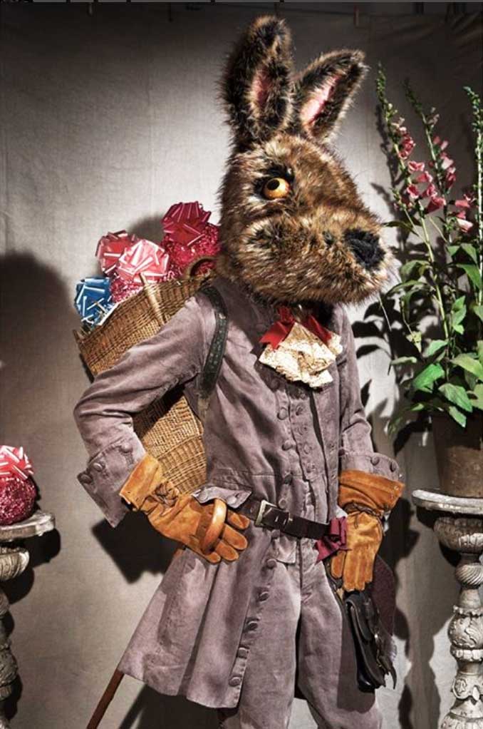 Fake fur brown hare rabbit bunny head mask for sale Tentacle Studio