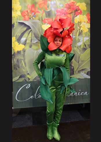 exotic flower headdress hat custom made mask maker