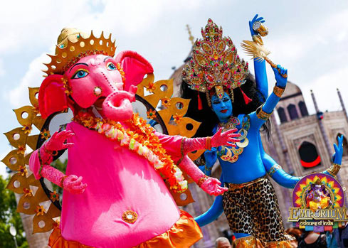 Ganesh Lord Shiva hindu costume mask pink elephant god 