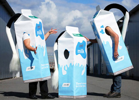 promotional costumes for milk carton cow tail  mascot