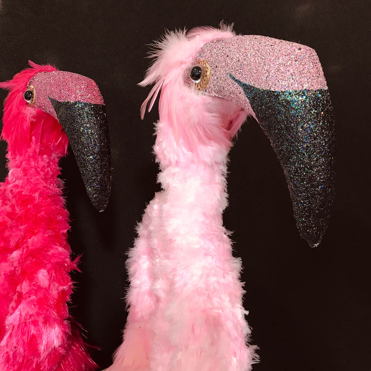 flamingo pink feather headdress dancer custom made Tentacle Studio