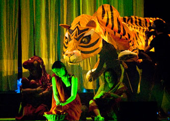 Jungle Book Scouts mask Kipling giant puppet Shere Khan tiger
