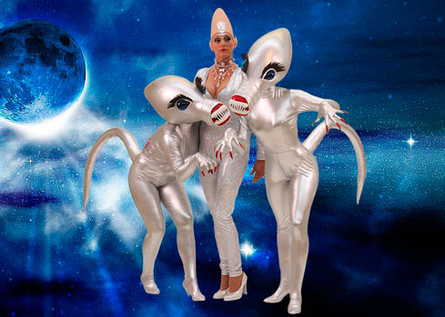 space alien sexy android metal costume 