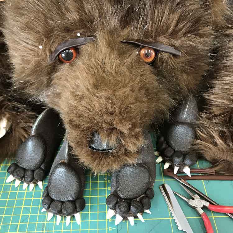 bear puppet progress Tentacle Studio 2019