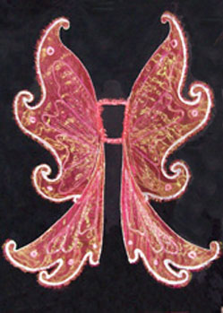 large pink fairy elf wings with glitter