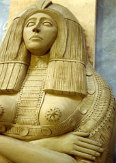 clay sculpture of golden Egyptian sarcophagus prop makers Tentacle Studio