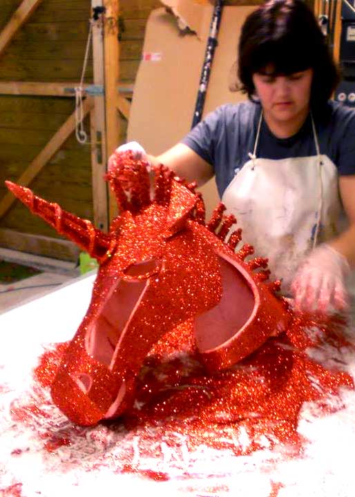 red glitter unicorn made by tentacle studio buy now