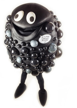 big black mirror ball bacteria mascot costume