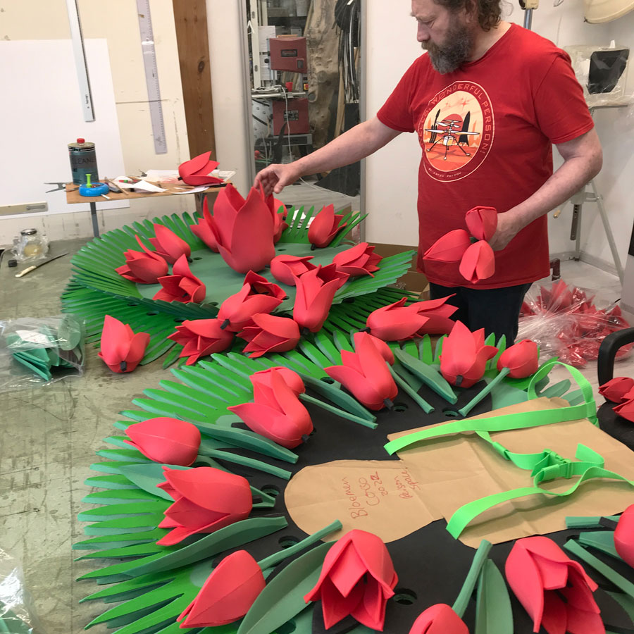 handmade flower makers headdress tulips Tentacle Studio