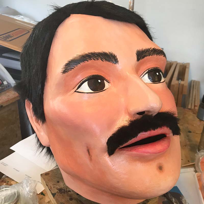 Freddie Mercury custom head mask maker Tentacle Studio