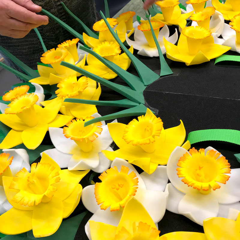 handmade flower makers headdress daffodils Tentacle Studio
