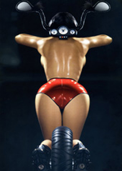 rubber promo costume superhero body bodysuit knickers red black latex