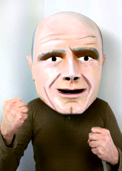 giant custom-made portrait Oxfam big head