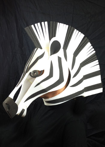 custom zebra headdress mask custom animal headby mask makers Tentacle Studio